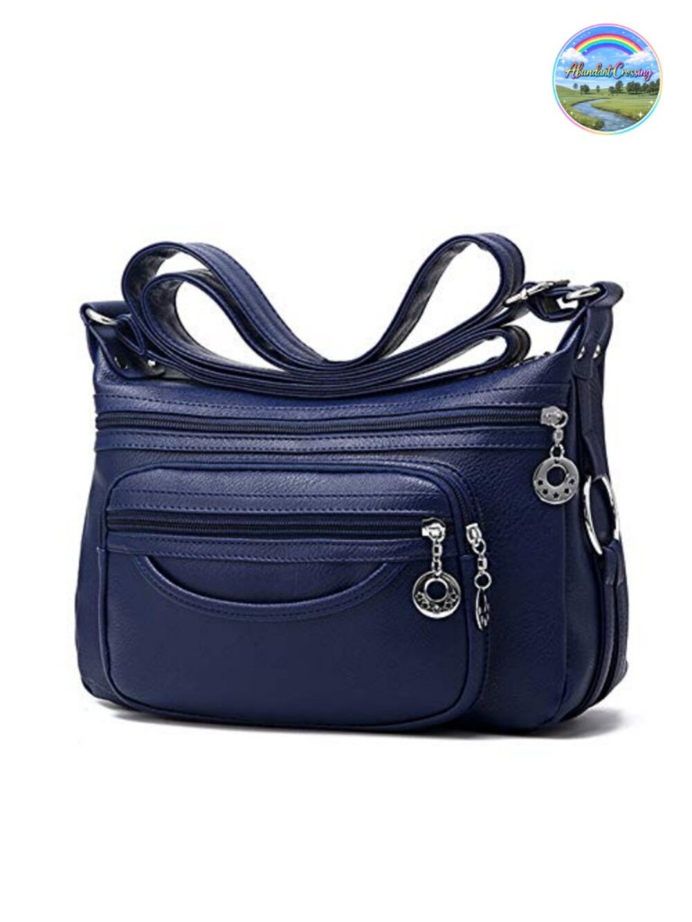 Vegan Leather Crossbody Shoulder Bag Satchel Multi-Pocket Handbag
